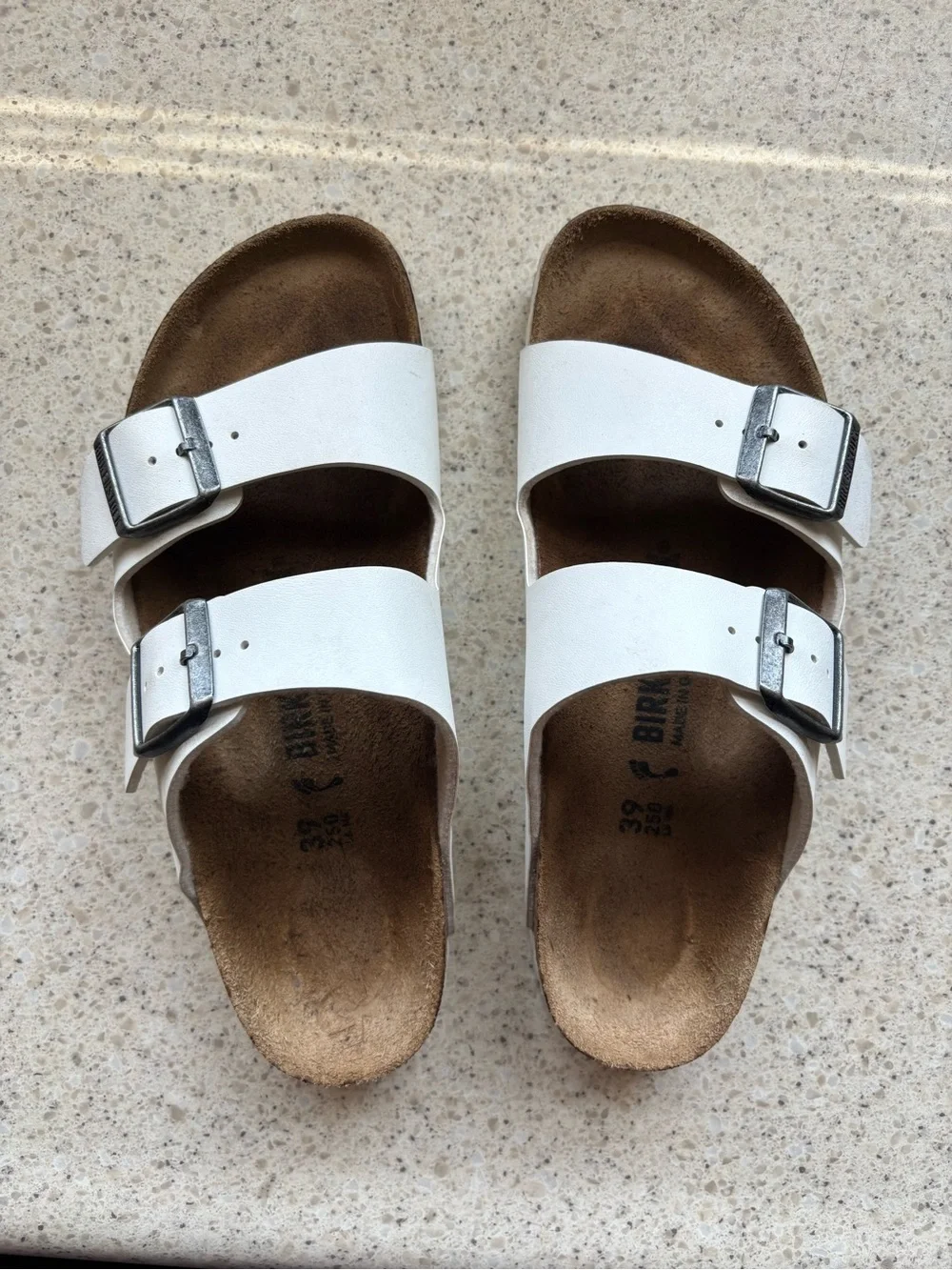 Birkenstock White Double-Buckle Slide Women’s Sandals - Size 8